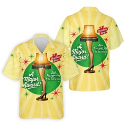 Leg Lamp Major Award Christmas Golf Shirt, Mens Golf Shirts, Funny Mens Golf Shirts - Hawaiian Shirt