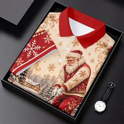 Christmas Vintage Santa Winter Golf Shirt, Golf Gifts For Men, Mens Golf Apparel