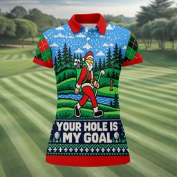 Christmas Your Hole Is My Goal Golf Shirt, Ladies Golf Shirts, Golf Shirts For Women