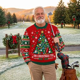 Oh Christmas Tee Ugly Christmas Sweater, Christmas Golf Gift, Funny Christmas Outfit - View 3