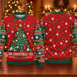 Oh Christmas Tee Ugly Christmas Sweater, Christmas Golf Gift, Funny Christmas Outfit - View 5