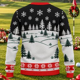 Black Merry Golfmas Ugly Christmas Sweater - view 2