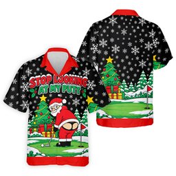 Christmas Stop Looking At My Putt Golf Shirt, Mens Golf Polo, Golf Shirts For Men