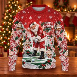 Santa Putt Golf Ugly Christmas Sweater - view 6