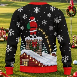 Christmas Santa On Chimney Ugly Sweater, Ugly Sweater Party, Christmas Party Outfit