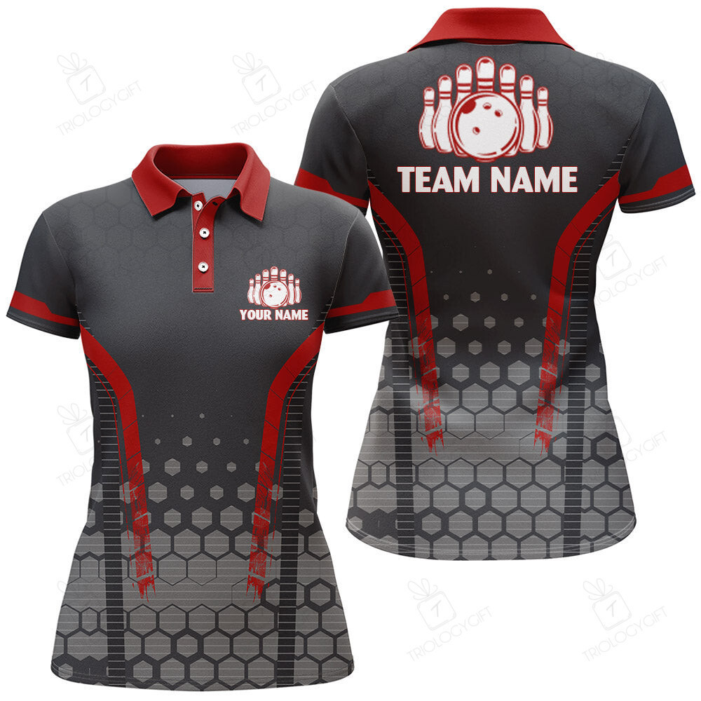 Personalized Bowling Polo Shirts Women Custom Bowling Jersey Team Bowlers