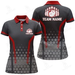Personalized Bowling Polo Shirts Women Custom Bowling Jersey Team Bowlers