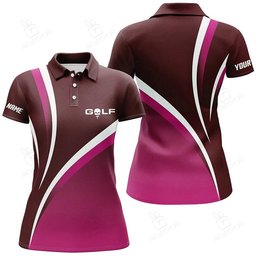 Women Golf Polo Shirts Custom Name Womens Golf Clothes, Tournament Golf Tops For Ladies | Pink