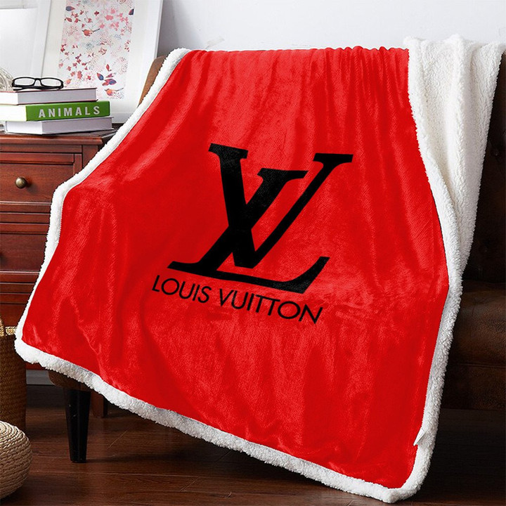 Louis Vuitton Red 3D Limited Edition Fleece Blanket 30