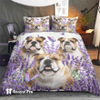 Bedding Set-Bulldog Purple Flower