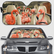 Car Sunshade-Flamingo Family