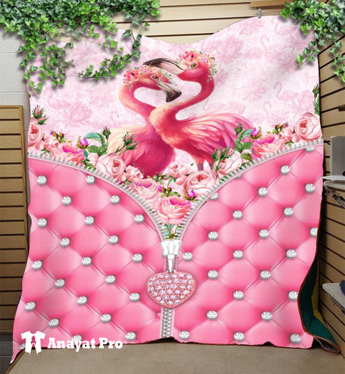 Blanket-Love flamingos