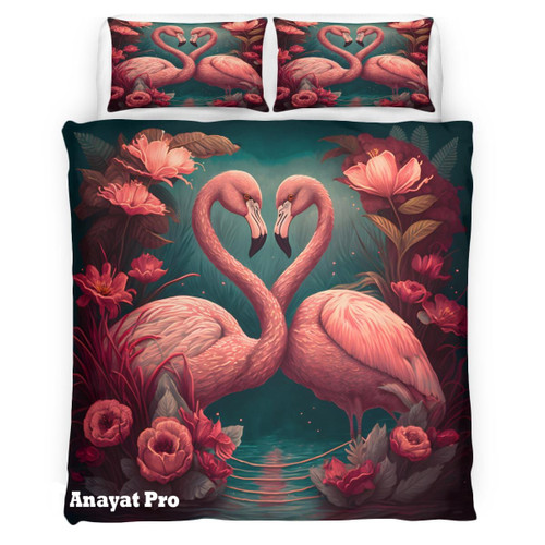 Bedding set-Flamingo Love Valentine
