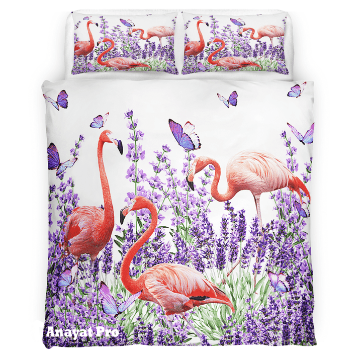 Bedding Set-Flamingo Purple Flower