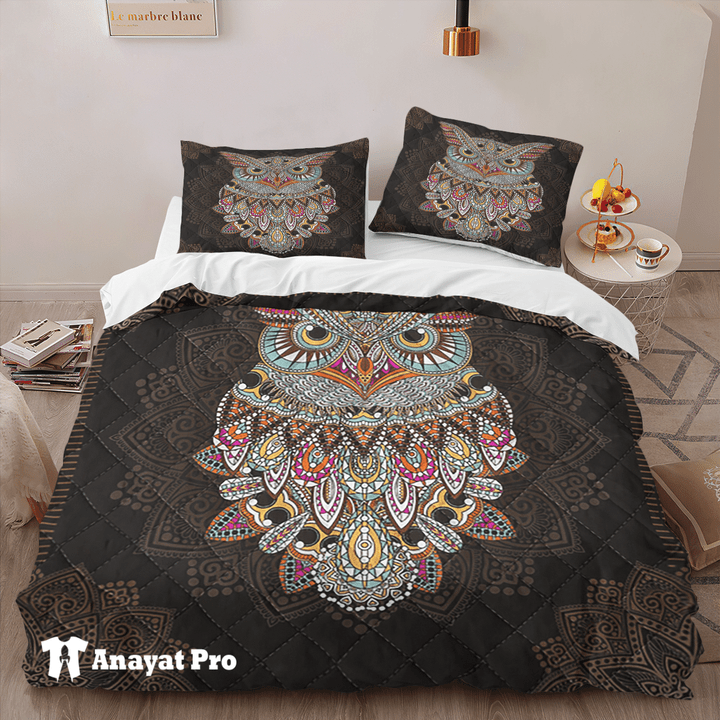 Bedding Set-Owl Mandala Pattern