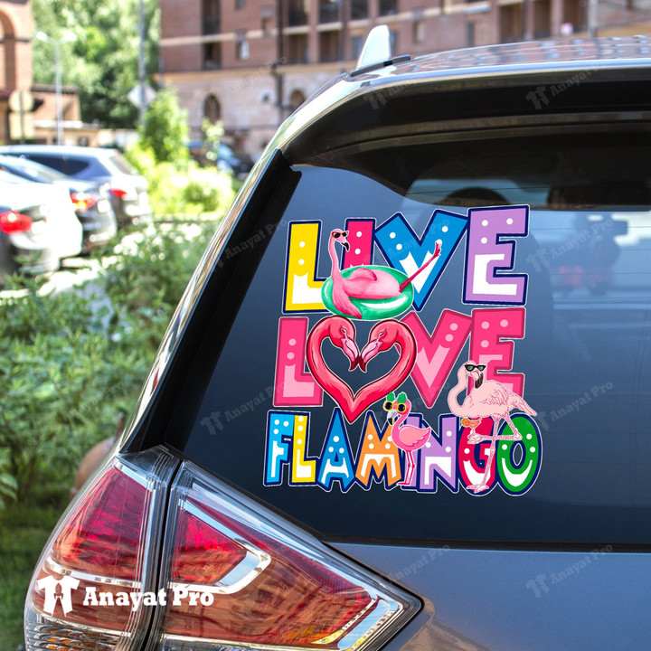 Sticker-Live Love Flamingo
