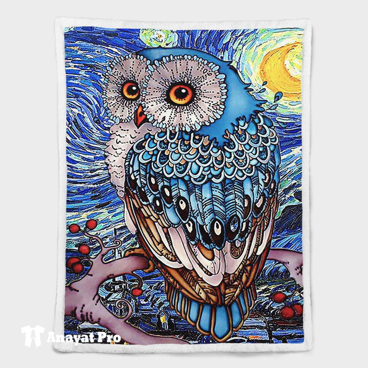 Blanket-Owl Starry Night