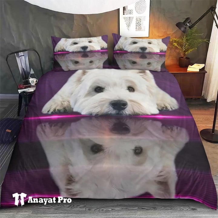 Bedding Set-Westie in Purple Bed