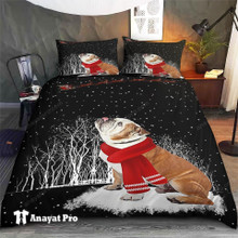 Bedding Set-Christmas-Bulldog Under the Snow