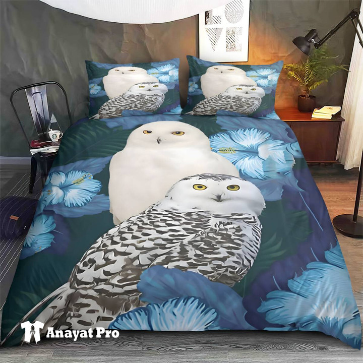Bedding Set-Owl with Hibiscus Flower