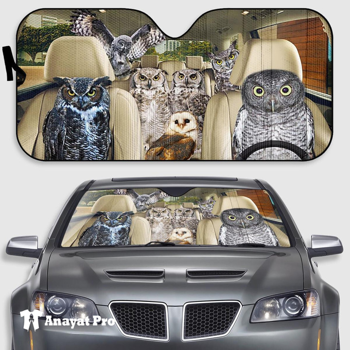 Car Sunshade-Owl Family 2