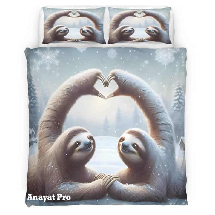 Bedding Set-Sloth Valentine Couple