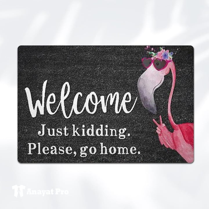 Doormat-Flamingo Welcome