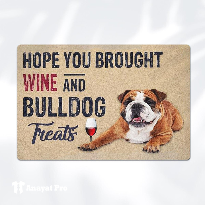 Doormat-Bulldog and Wine