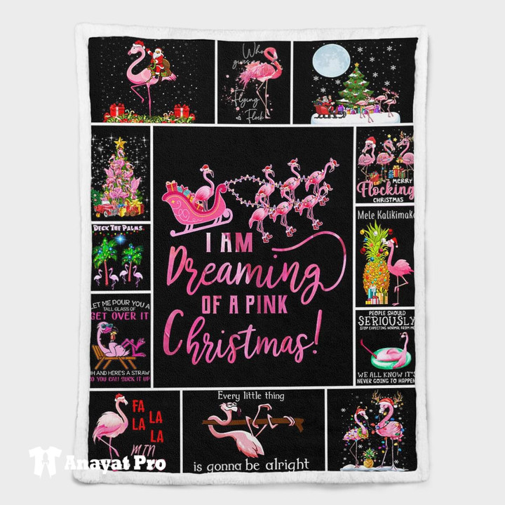 Blanket-Flamingo Pink Christmas