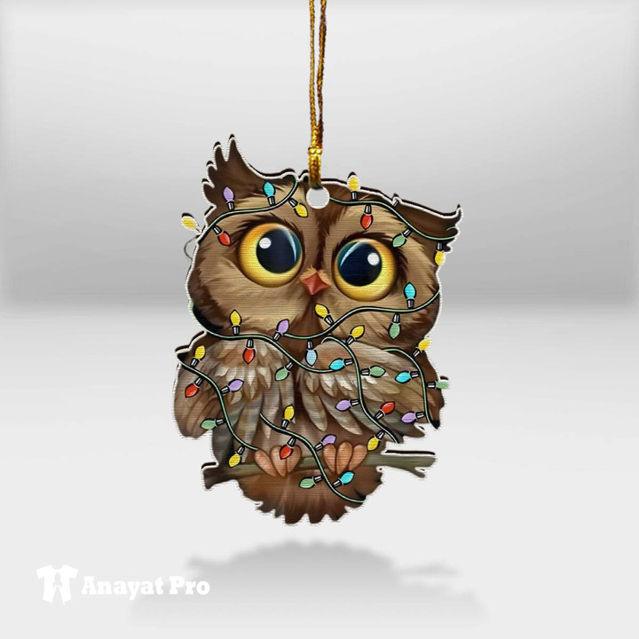 Ornament-Owl Santa Christmas Light