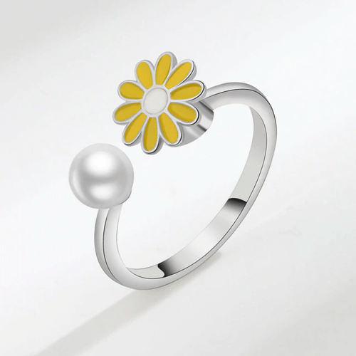 Anti Stress Rotating Sunflower Fidget Ring for Women