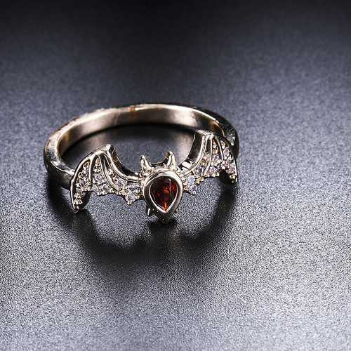 Zircon Bat Ring Punk Style Ring Copper Ring Women Jewelry