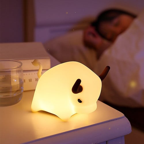 Cow Baby Silicone Night Light Eye Protection Bedroom Nursing Lamp Usb Charging