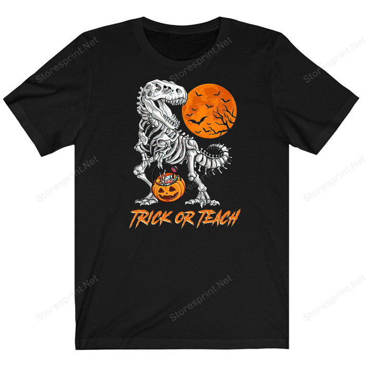 Dinosaur Trick Or Teach Halloween Teacher Shirt PHR0208204