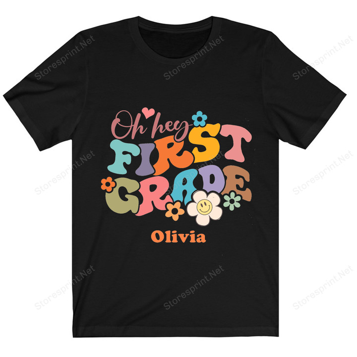 Personalized Retro Vibes Back To School Shirt, Personalized First Grade Shirt PHK0808201