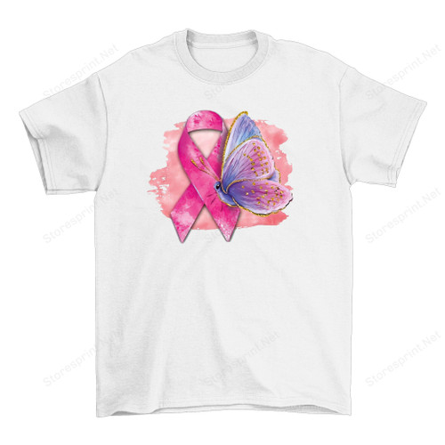 Pink Ribbon And Butterfly Breast Cancer Shirt PHZ2907206