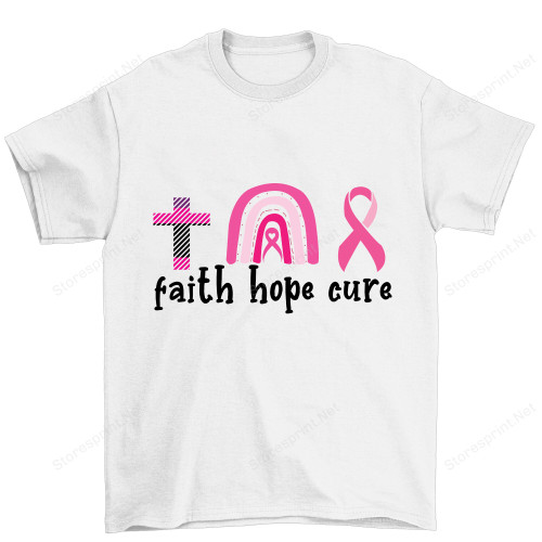 Faith Hope Cure Shirt, Breast Cancer Shirt KN0108201