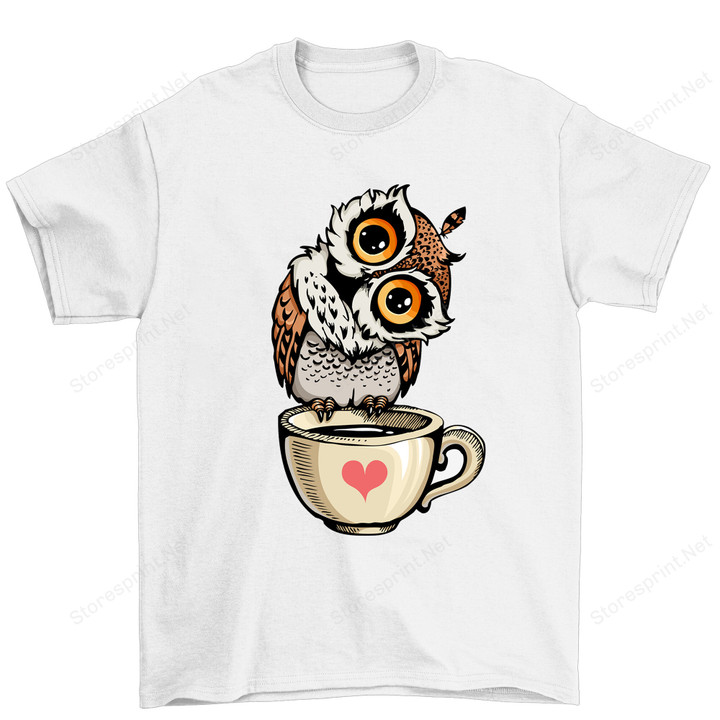 Cute Owl With Coffee Owl Shirt KN1807201