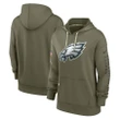 Eagles 2022 Salute to Service Performance Pullover Hoodie - Olive - All Printed