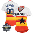 Houston Astros White Home Cooperstown Collection Custom Name and Number Player Jersey - All Stitched