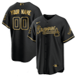 Atlanta Braves Black Gold & White Gold Custom Jersey - All Stitched