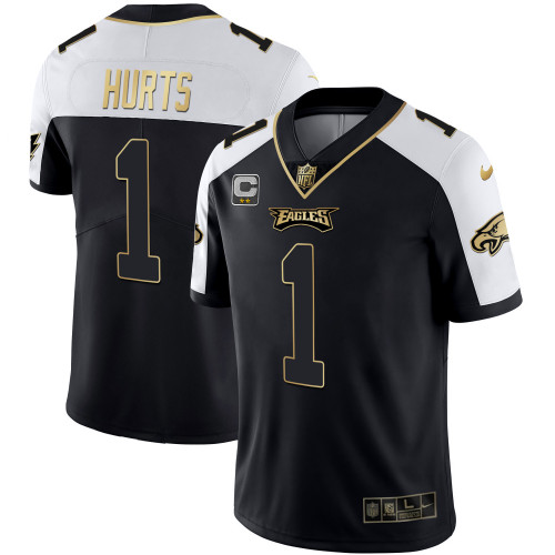 Men's Eagles Alternate Vapor Black Gold Limited Jersey - All Stitched