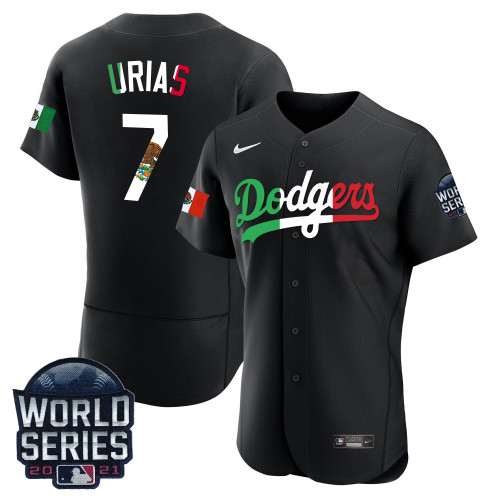 Men's Dodgers Mexico World Series Patch Flex Base Jersey - All Stitched