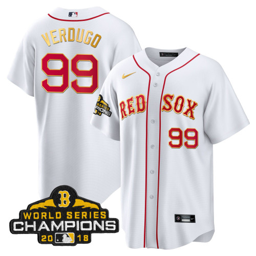 Men Boston Red Sox World Series Champion 2018 Gold Jersey - All Stitched