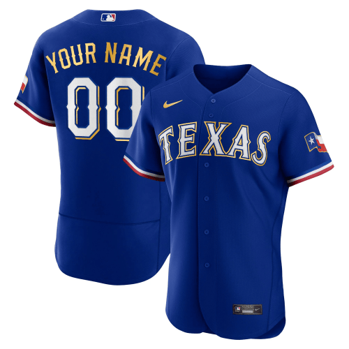 Texas Rangers 2023 Gold Trim Custom Jersey - All Stitched
