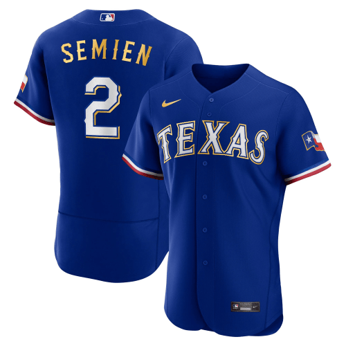 Men's Texas Rangers 2023 Gold Trim Jersey - All Stitched