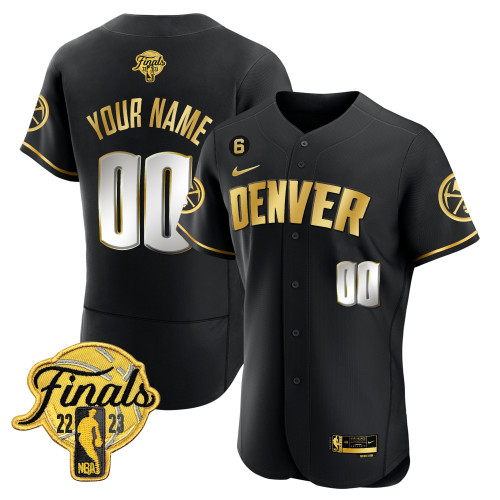 Denver Nuggets 2023 Finals Patch Flex Baseball Custom Jersey - All Stitched