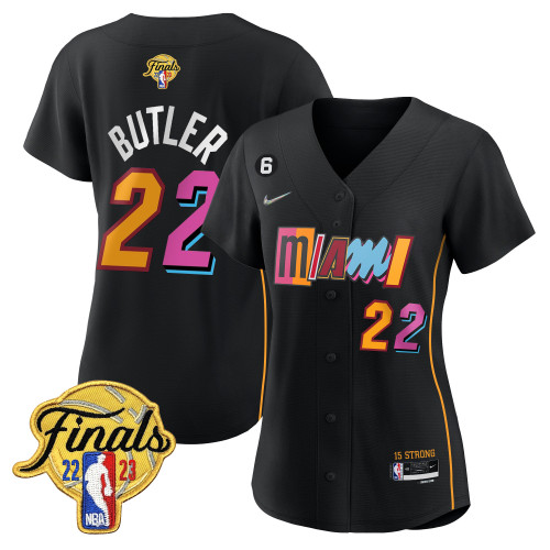 Women's Miami Heat 2023 Finals Patch Baseball Jersey V2 - All Stitched