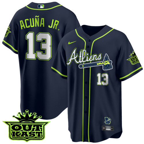 Men's Atlanta Braves Atliens Cool Base Jersey - All Stitched