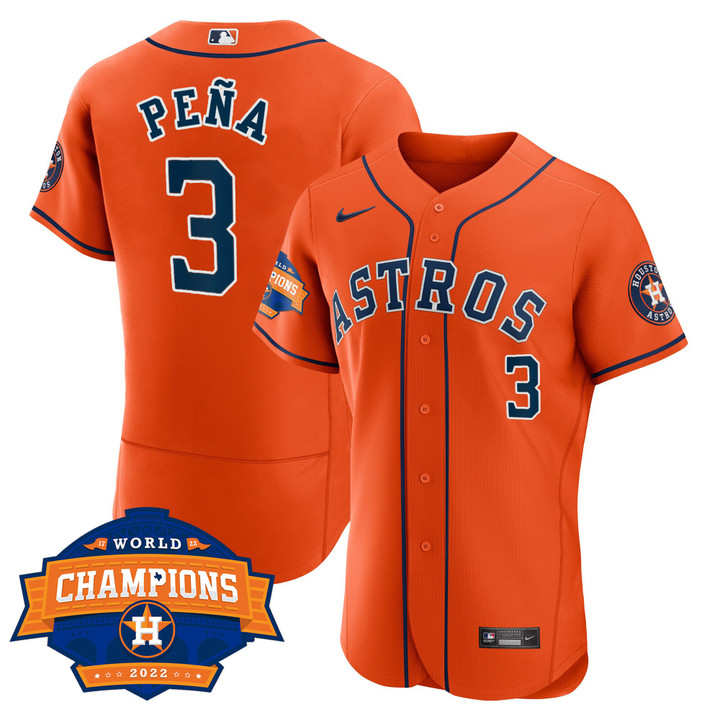 Men's Houston Astros Alternate 2022 World Series Champions Patch Limited Jersey - All Stitched
